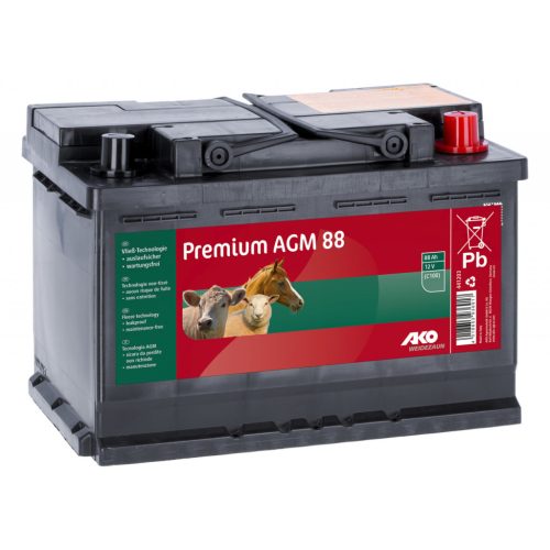 Premium AGM akkumulátor villanypásztor készülékekhez - 12 V, 88 Ah